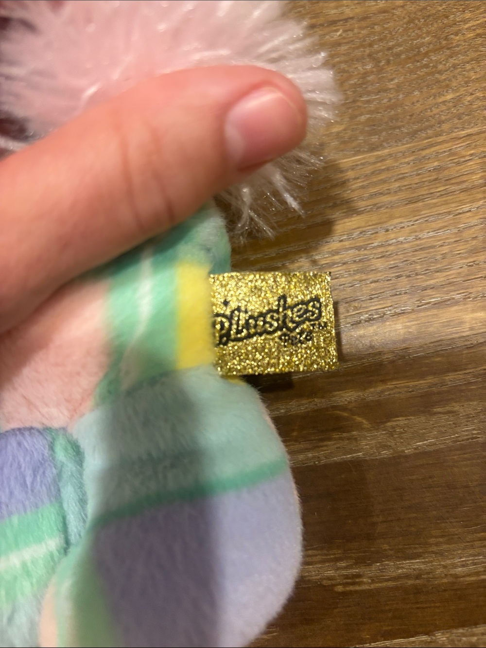 Gund Pastel Plaid Bunny Plush - Mint, Yellow, Pink, Lavender - Picture 3 of 4